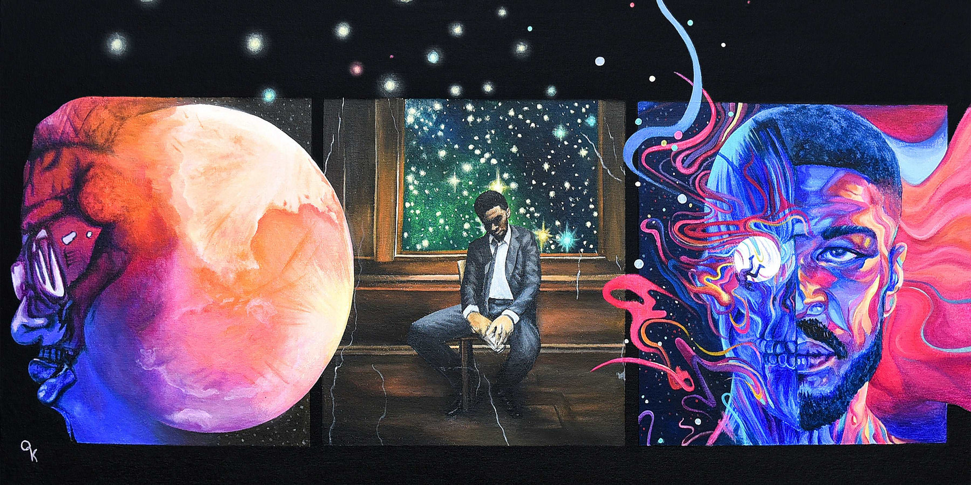 Man On The Moon Triptych